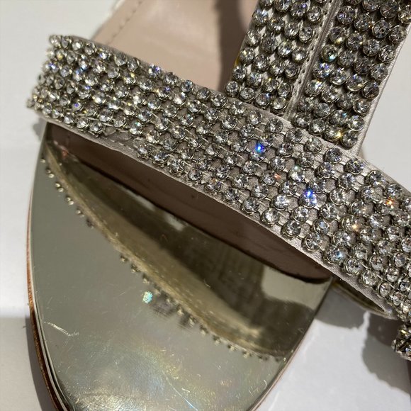 GLINT Devyn Silver Rhinestoned Stiletto Heels - Picture 7 of 8